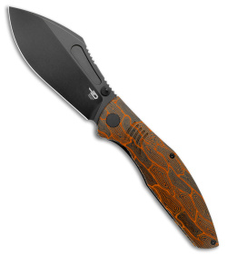 Bestech Knives Lockness Frame Lock Knife Orange G-10 (3.9" Black M390) 