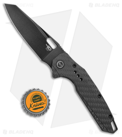 Bestech Knives Nyxie Frame Lock Knife Black Titanium/CF (3.4" Black SW) BT2209D
