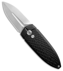 Bestech Knives Cricket/QUQU Button Lock Black Aluminum (2.2" Satin 14C28N)