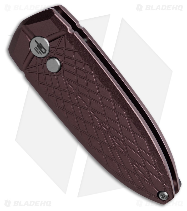 Bestech Knives Cricket/QUQU Button Lock Brown Aluminum (2.2" Satin 14C28N)
