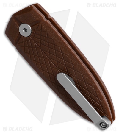Bestech Knives Cricket/QUQU Button Lock Brown G-10 (2.2" Satin 14C28N)