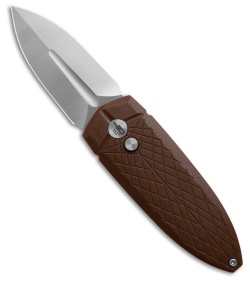 Bestech Knives Cricket/QUQU Button Lock Brown G-10 (2.2" Satin 14C28N)