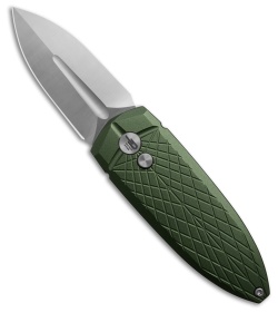 Bestech Knives Cricket/QUQU Button Lock Green Aluminum (2.2" Satin 14C28N)