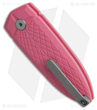 Bestech Knives Cricket/QUQU Button Lock Pink G-10 (2.2" Satin 14C28N)