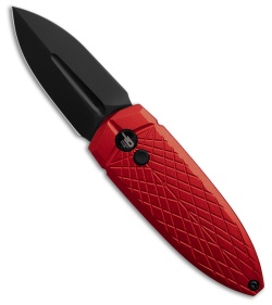 Bestech Knives Cricket/QUQU Button Lock Red Aluminum (2.2" Black 14C28N)