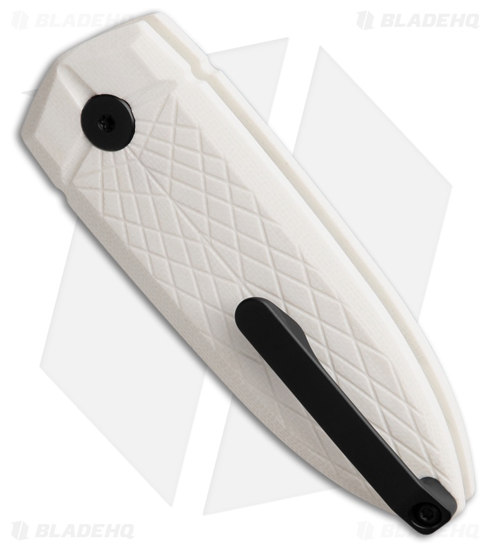 Bestech Knives Cricket/QUQU Button Lock White G-10 (2.2" Black 14C28N)