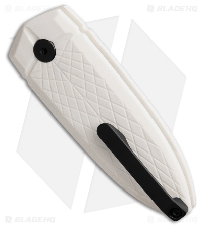 Bestech Knives Cricket/QUQU Button Lock White G-10 (2.2" Black 14C28N)