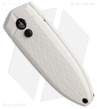 Bestech Knives Cricket/QUQU Button Lock White G-10 (2.2" Black 14C28N)
