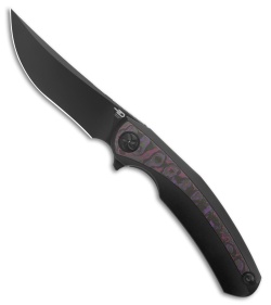 Bestech Knives SAMBAC Frame Lock Knife Purple Haze Fat Carbon (3.6" Black)