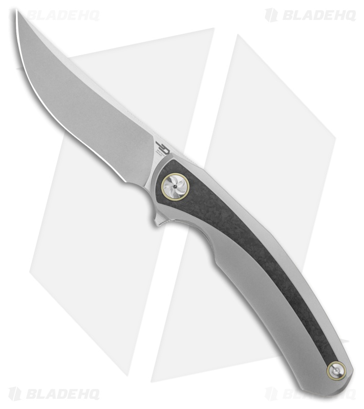 Bestech Knives SAMBAC MagnaCut Frame Lock Knife Ti + Marble CF (3.6" SW/Satin)