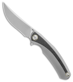 Bestech Knives SAMBAC MagnaCut Frame Lock Knife Ti + Marble CF (3.6" SW/Satin)