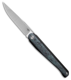 Bestech Knives Spear Phisher Frame Lock Knife Blue CF/Black Ti (3.5" Satin)