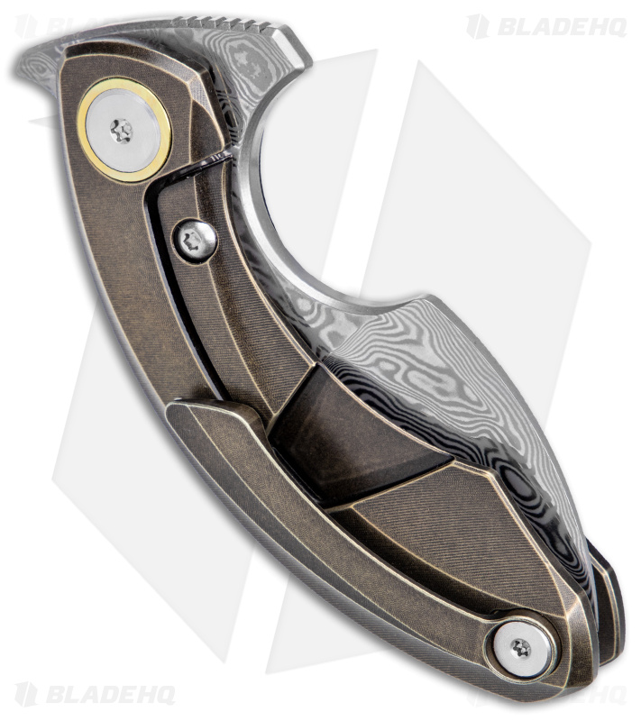 Bestech Knives STRELIT Frame Lock Knife Bronze Titanium SW (2.2" Damascus)