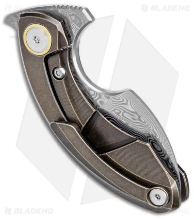 Bestech Knives STRELIT Frame Lock Knife Bronze Titanium SW (2.2" Damascus)
