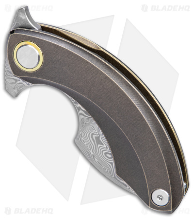 Bestech Knives STRELIT Frame Lock Knife Bronze Titanium SW (2.2" Damascus)