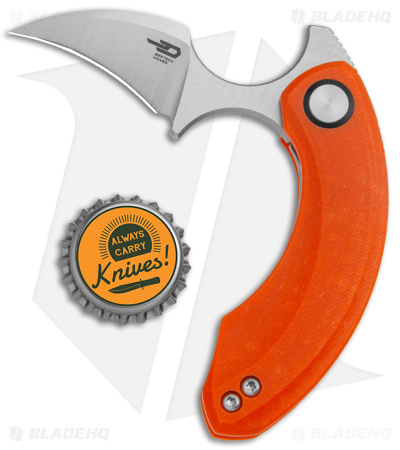 Bestech Knives STRELIT Liner Lock Knife Orange G-10 (2.19" Stonewash) BG52C-1