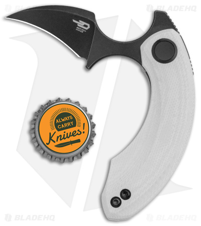 Bestech Knives STRELIT Liner Lock Knife White G-10 (2.19" Black SW) BG52D