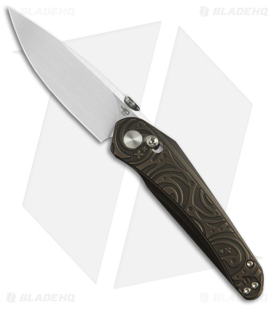 ベヒーモス　2018 ブラック　ターニングポイント Bestech Mothus Knife Black/Bronze Ti + Hand Satin - Blade HQ