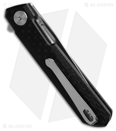 Bestechman Mini Dundee Liner Lock Knife Black Weave G-10 (2.9" Satin)