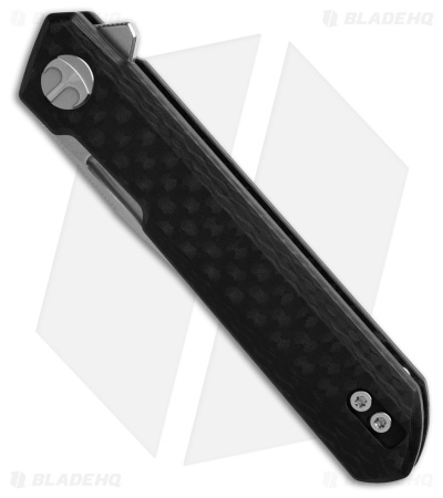 Bestechman Mini Dundee Liner Lock Knife Black Weave G-10 (2.9" Satin)