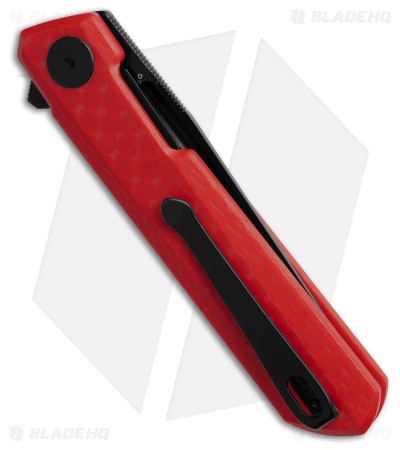 Bestechman Mini Dundee Liner Lock Knife Red Weave G-10 (2.9" Black)