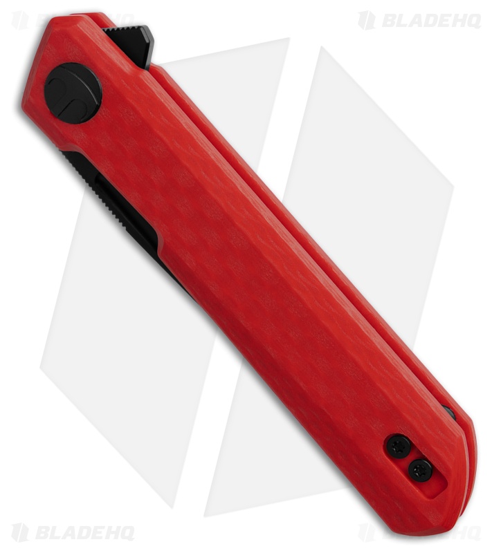 Bestechman Mini Dundee Liner Lock Knife Red Weave G-10 (2.9" Black)