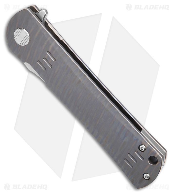 Bestech Knives Kendo Tanto Frame Lock Knife Flamed Titanium (3.75" Stonewash)  