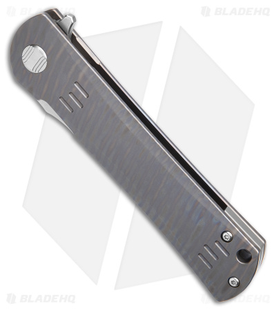 Bestech Knives Kendo Tanto Frame Lock Knife Flamed Titanium (3.75" Stonewash)  