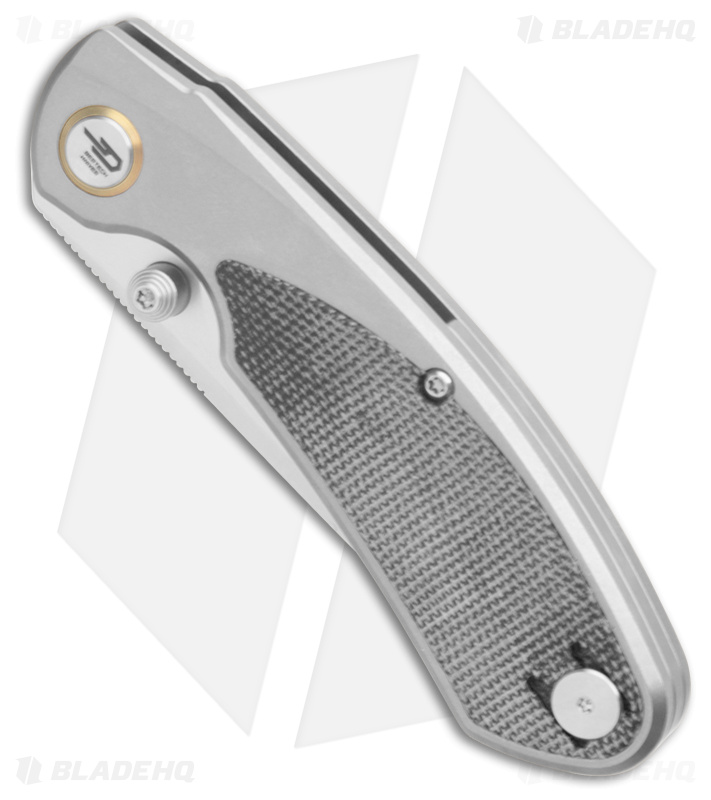 Bestech Knives Lito Frame Lock Knife Ti/Black Canvas Micarta Inlay (3.6" Satin)