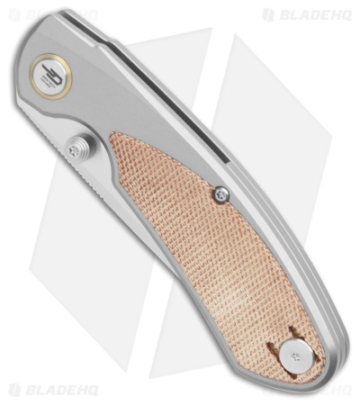 Bestech Knives Lito Frame Lock Knife Ti/Natural Micarta Inlay (3.6" Satin)