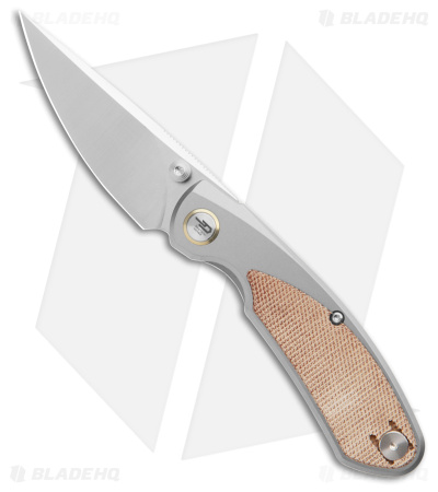 Bestech Knives Lito Frame Lock Knife Ti/Natural Micarta Inlay (3.6" Satin)