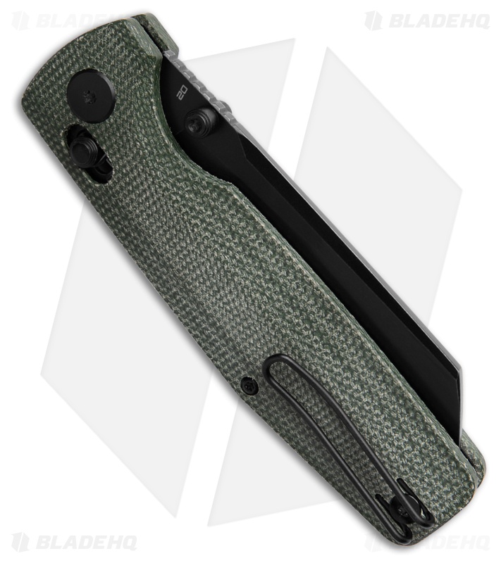 Bestech Knives Large Slasher Cross Bar Lock  Green Micarta (3.5" Black D2)