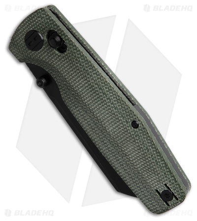 Bestech Knives Large Slasher Cross Bar Lock  Green Micarta (3.5" Black D2)