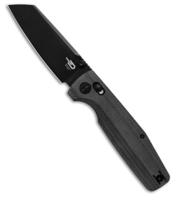 Bestech Knives Large Slasher Cross Bar Lock Black Micarta (3.5" Black D2)