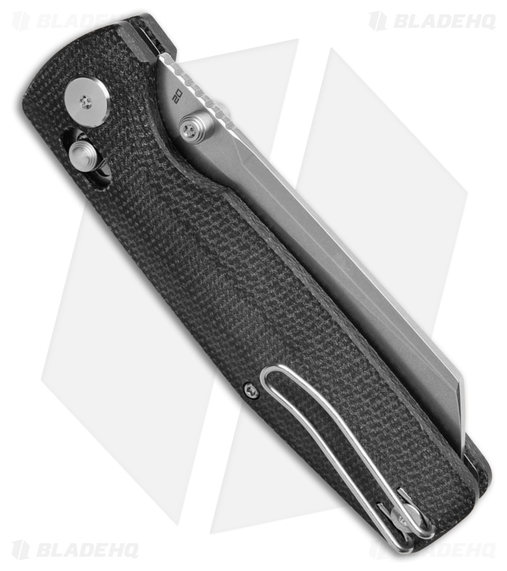 Bestech Knives Large Slasher Cross Bar Lock Black Micarta (3.5" Stonewash D2)