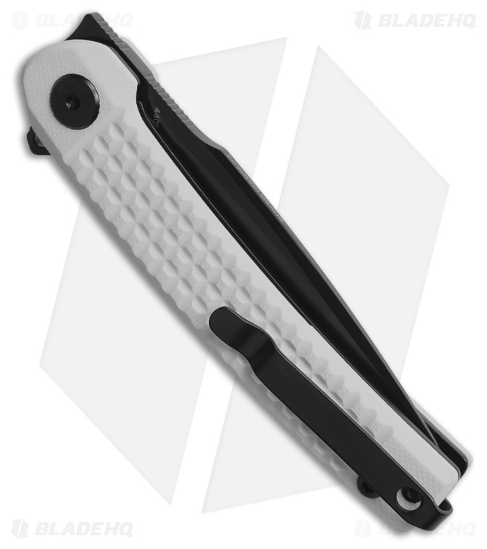 Boker Empery Drop Point Liner Lock Knife White G-10 (3.2" Black 440B)