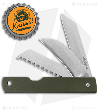 Boker History Knife & Tool Japanese Army Pen Knife Saw + Hawkbill (2.4" Satin)