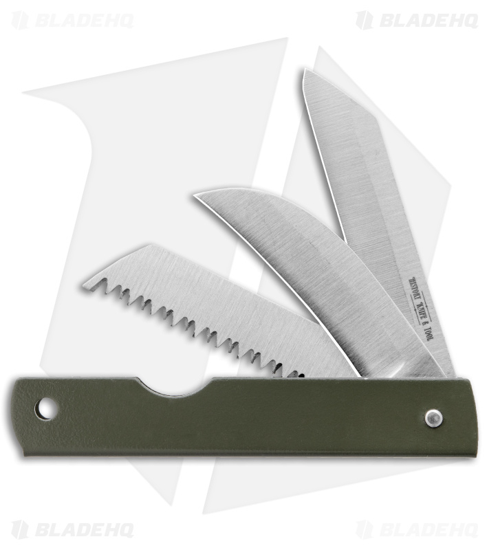 Boker History Knife & Tool Japanese Army Pen Knife Saw + Hawkbill (2.4" Satin)