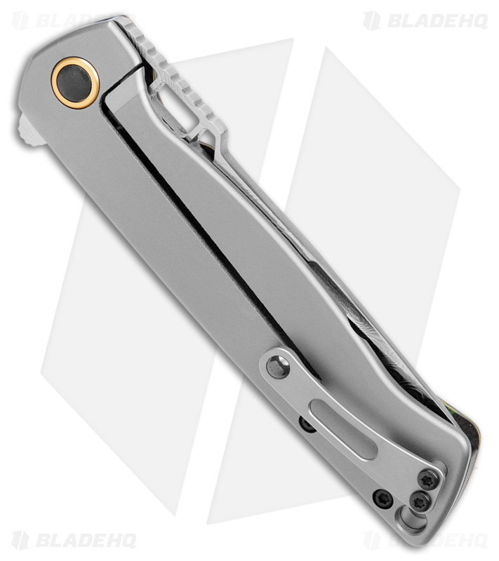 Boker ME 109 Damast Flipper Knife Toxic Storm CF (3.4" Messerschmitt Damascus)