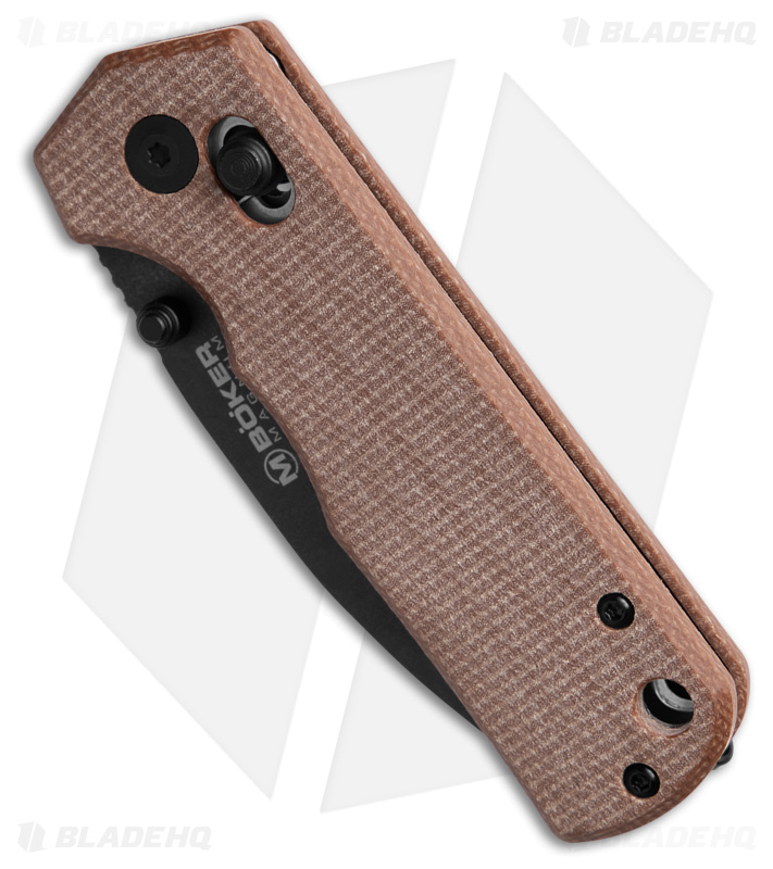Boker Rockstub Brown Micarta Crossbar Lock Knife (2.63" Black SW) 01BP0051