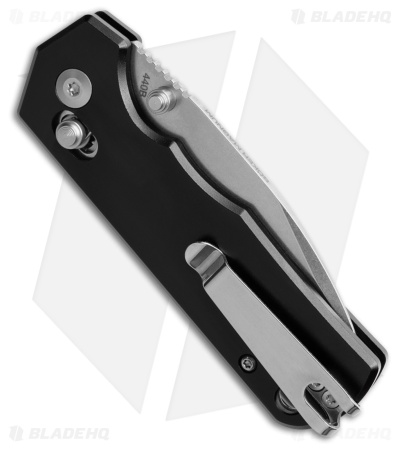 Boker Rockstub Drop Point Crossbar Lock Knife Black Aluminum (2.6" Satin 440B)