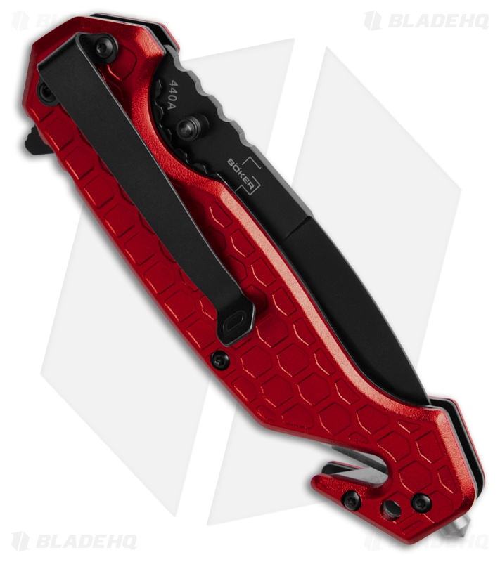 Boker Plus Donges Basic Fire Liner Lock Knife Red Aluminum (3.3" Black)