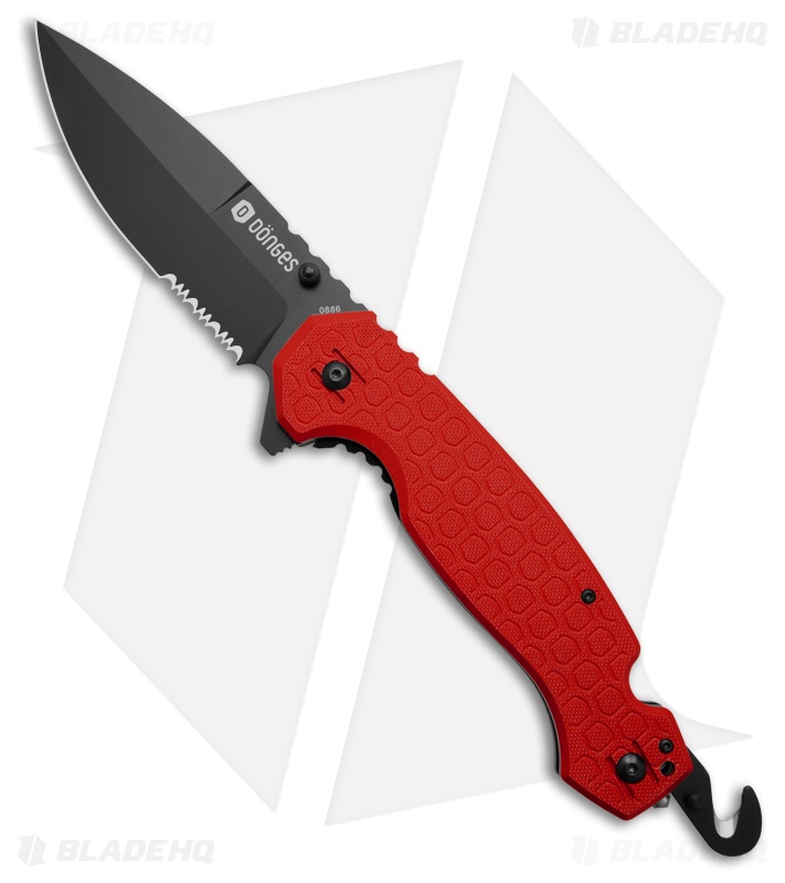 Boker Plus Donges Professional Fire Liner Lock Knife Red Aluminum (4.5" Black)