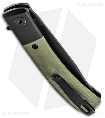 Boker Plus Modern Gentleman Liner Lock Knife Green Micarta (2.95" Black)