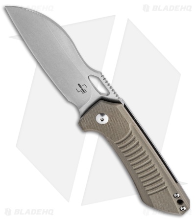 Boker Plus Swoopy Frame Lock Knife Tan G-10 (3.11" Satin Nitro-V)