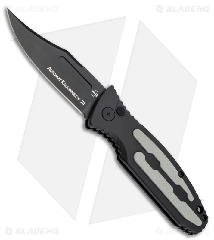 Boker Plus BP Kalashnikov 74 Black Auto Knife Aluminum (3.3" S)  -  74 01KALS136