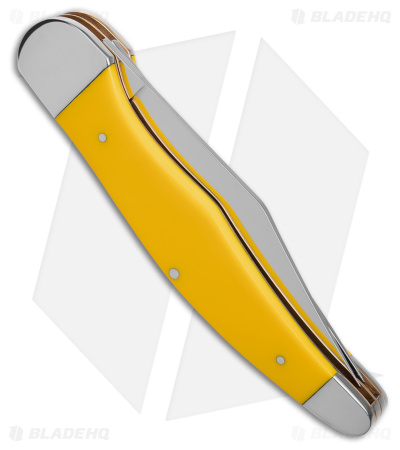 Boker Folding Hunter Pocket Knife 5.25" Yellow Delrin w/ Sheath 110839