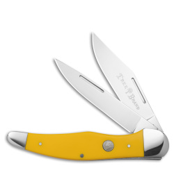 Boker Folding Hunter Pocket Knife 5.25" Yellow Delrin w/ Sheath 110839