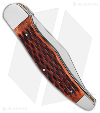 Boker Folding Hunter Pocket Knife 5.25" Jigged Brown Bone w/ Pouch 110836