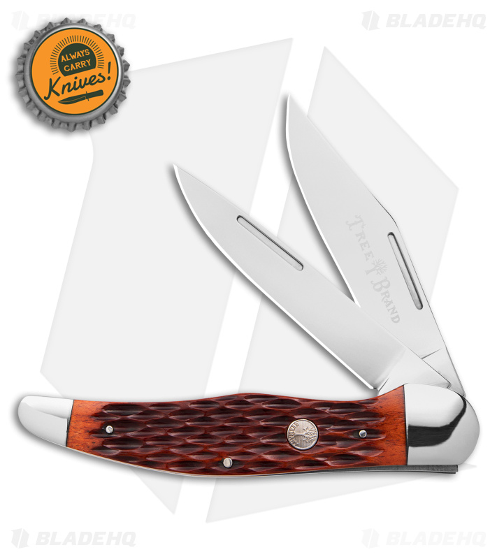 Boker Folding Hunter Pocket Knife 5.25" Jigged Brown Bone w/ Pouch 110836